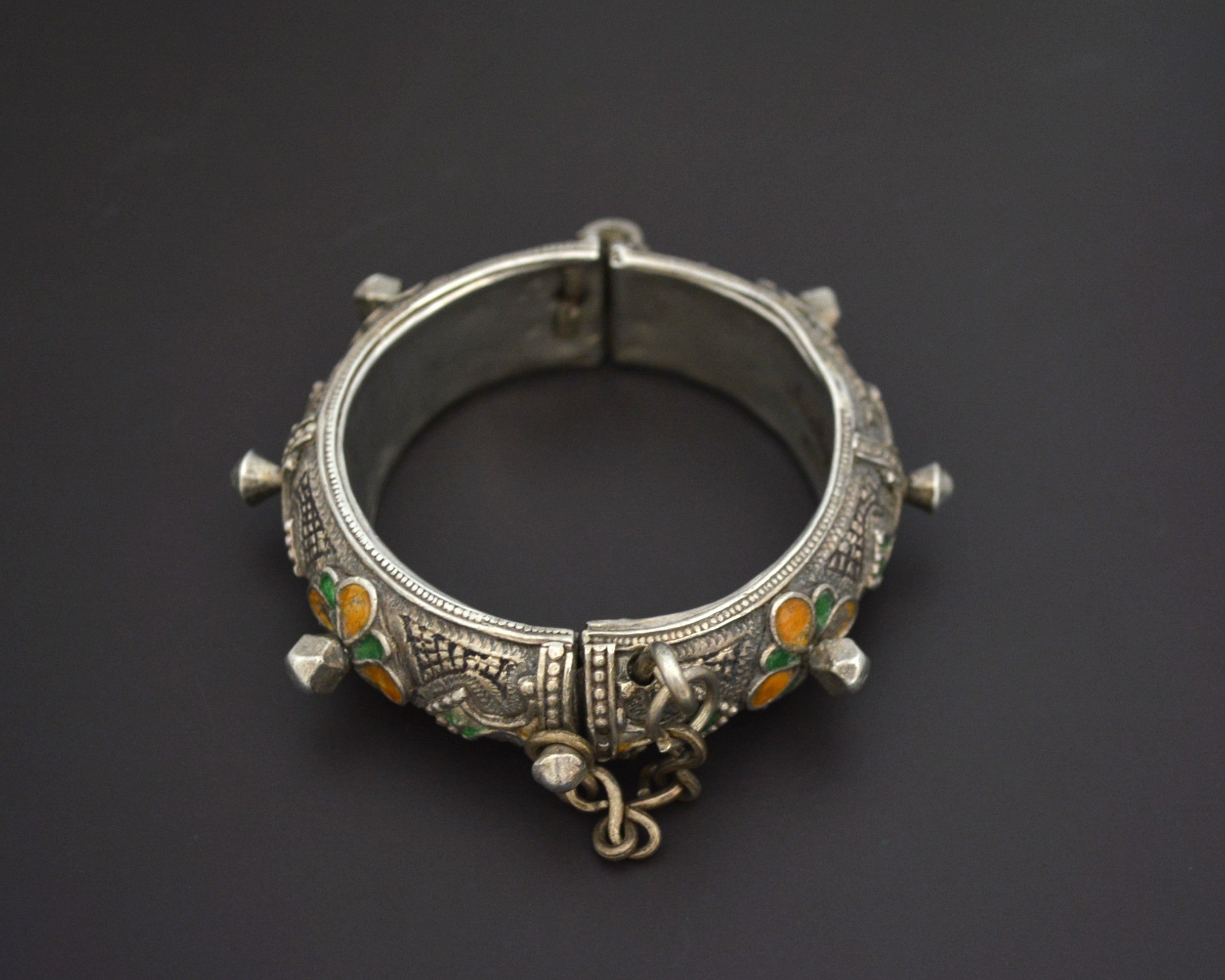 Berber Hinged Enamel Bracelet - SMALL