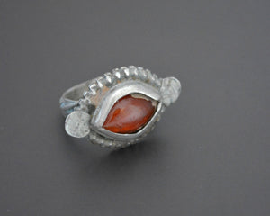 Vintage Afghani Evil Eye Carnelian Ring - Size 7.25