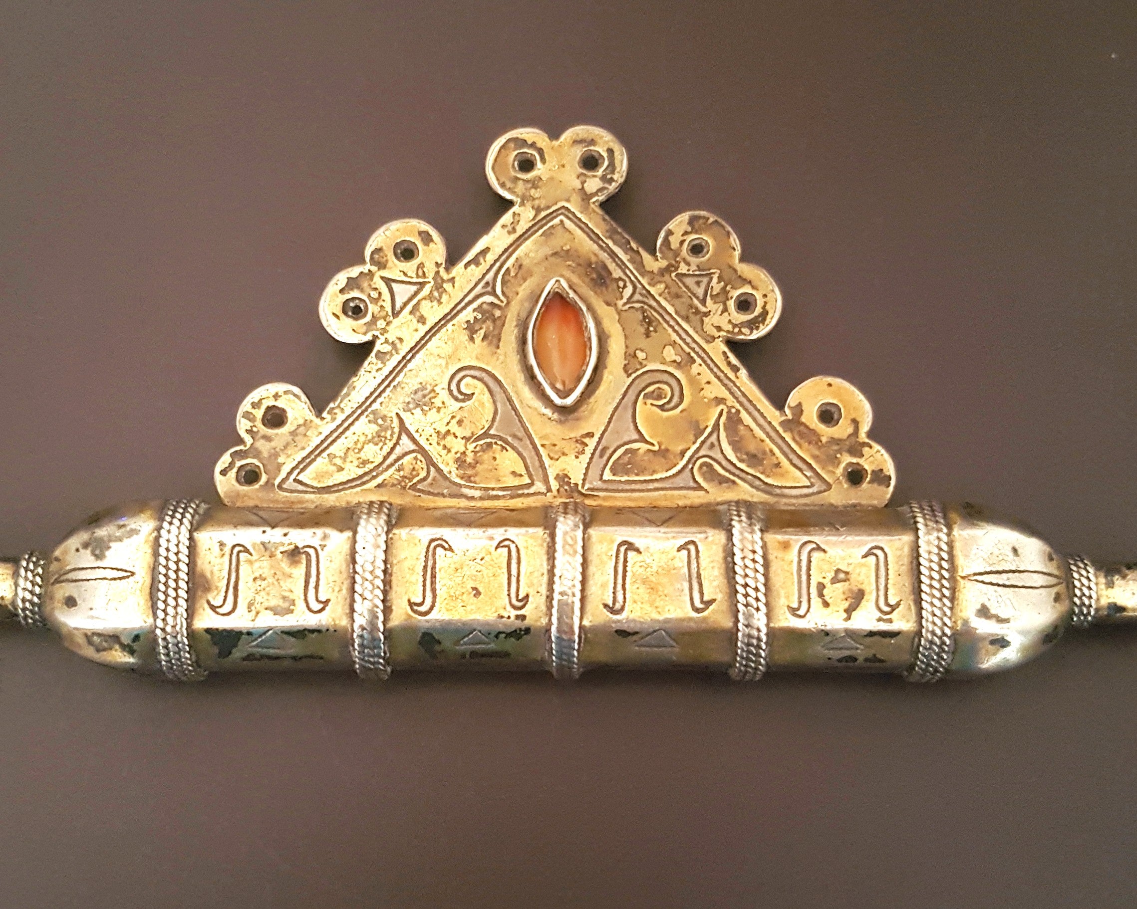 Old Turkmen Pendant with Carnelian