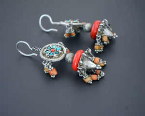 Reserved for E. - Uzbek Turquoise Coral Earrings