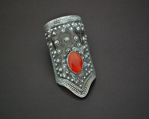 Ethnic Carnelian Ring with Open Band - Size 9.5 / 10
