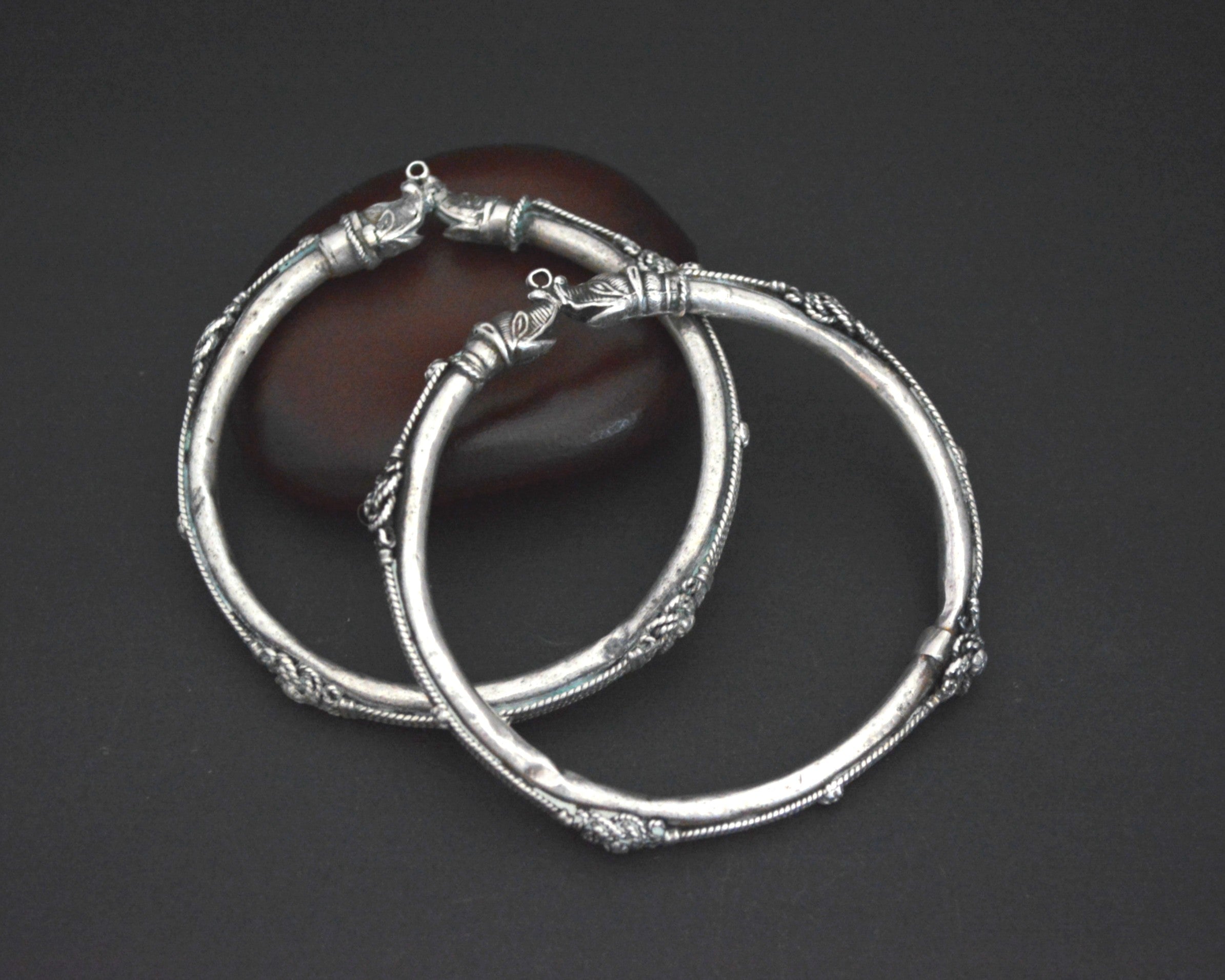 Indian Elephant Bangle Bracelet - PAIR