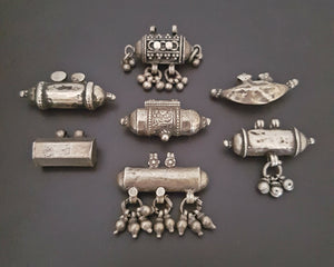 Set Old Indian Taviz Amulet Pendants from Rajasthan