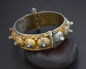 Yemeni Bedouin Gilded Silver Bracelet - Hinged - Small Size