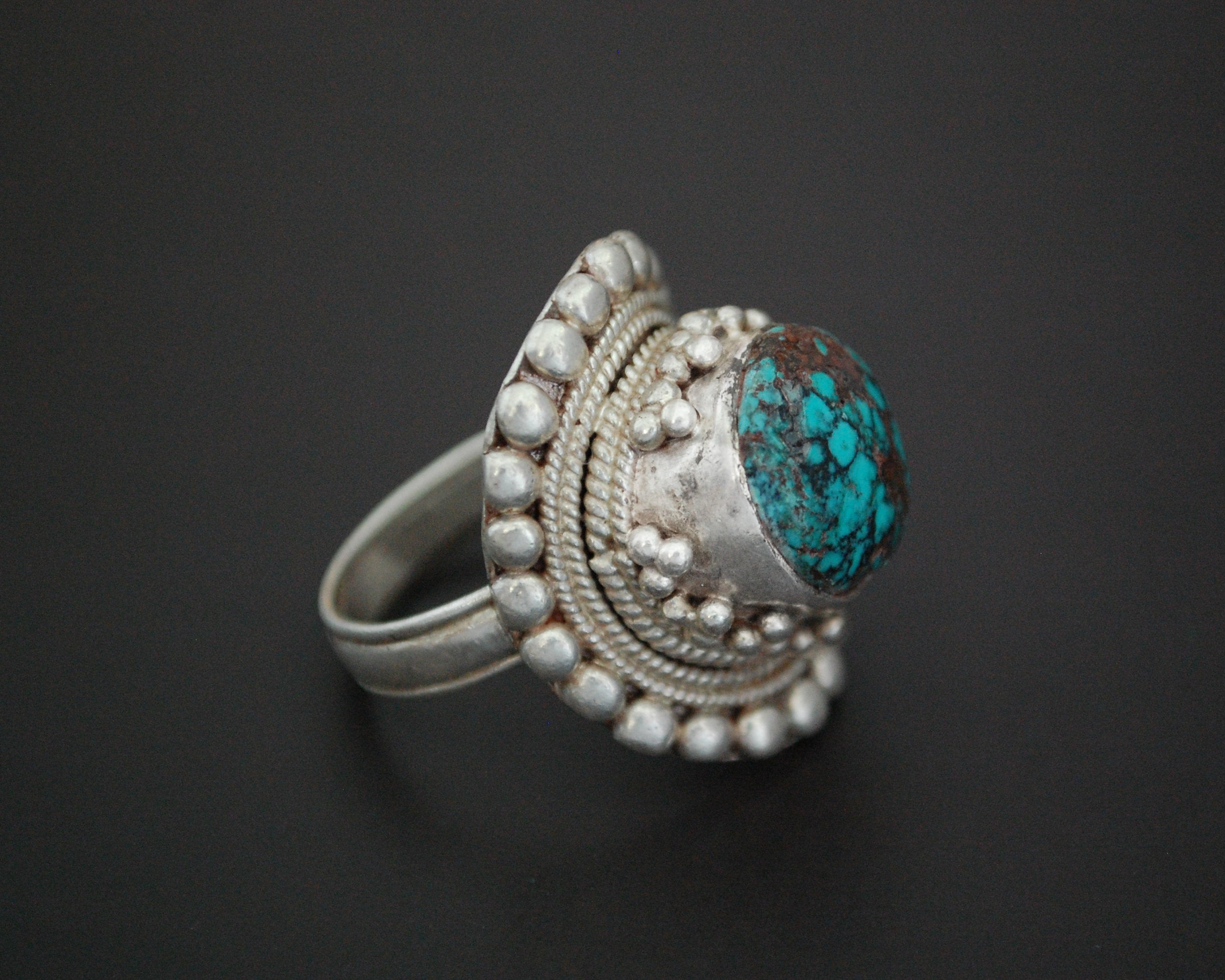 Large Nepali Turquoise Ring - Size 10.5