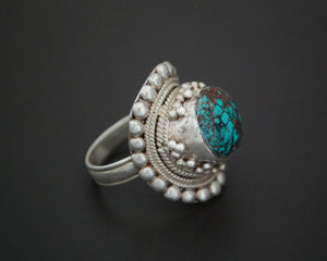 Large Nepali Turquoise Ring - Size 10.5