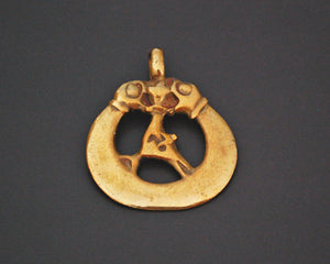 Ethnic Snake Naga Brass Amulet Pendant - Doublesided