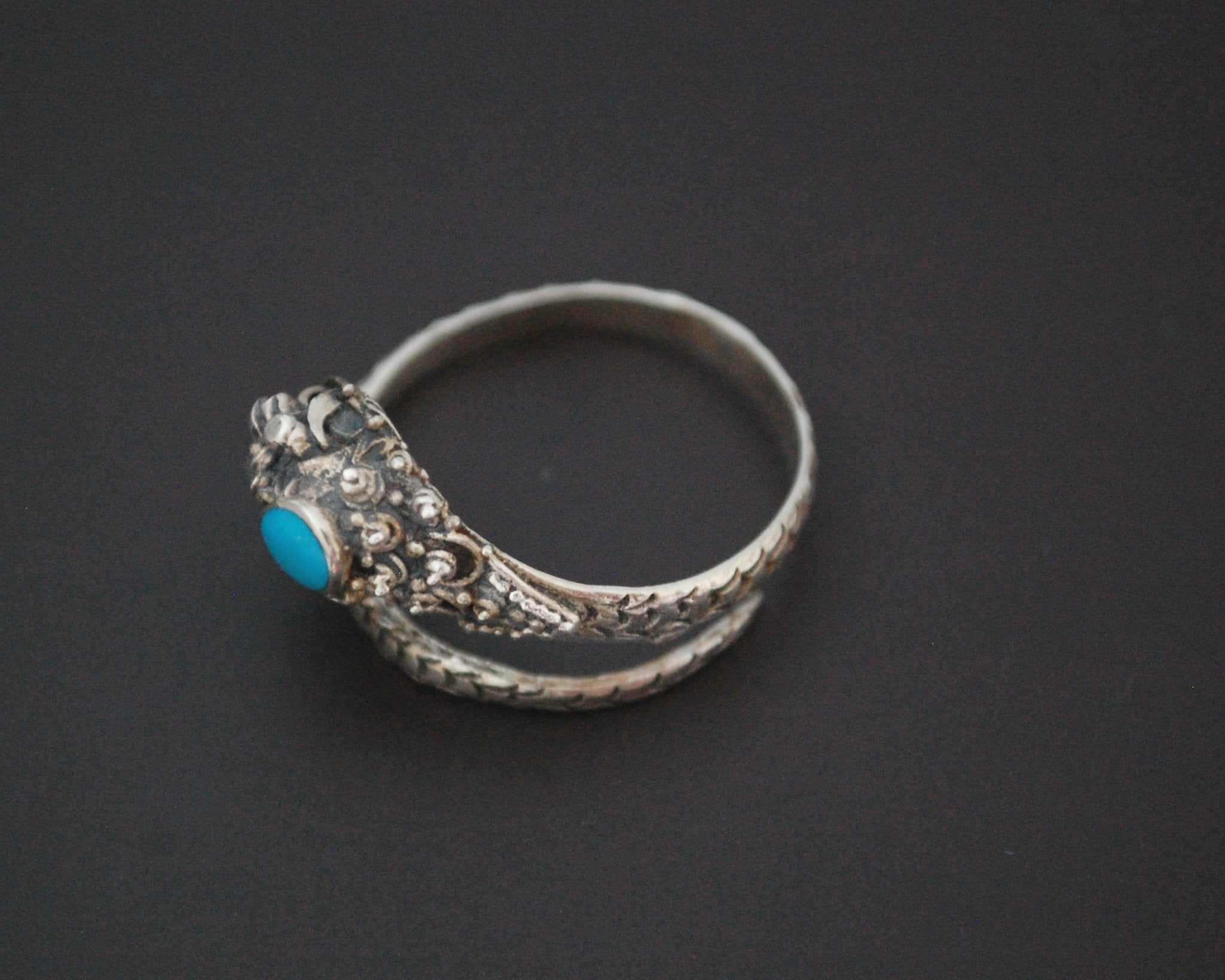Dragon Turquoise Ring from Bali - Size 7 and Adjustable