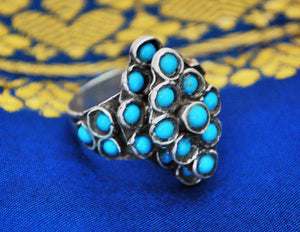 Antique Afghani Turquoise Ring - Size 9.75