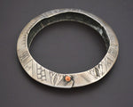 Tuareg Silver Cuff Bracelet with Engravings