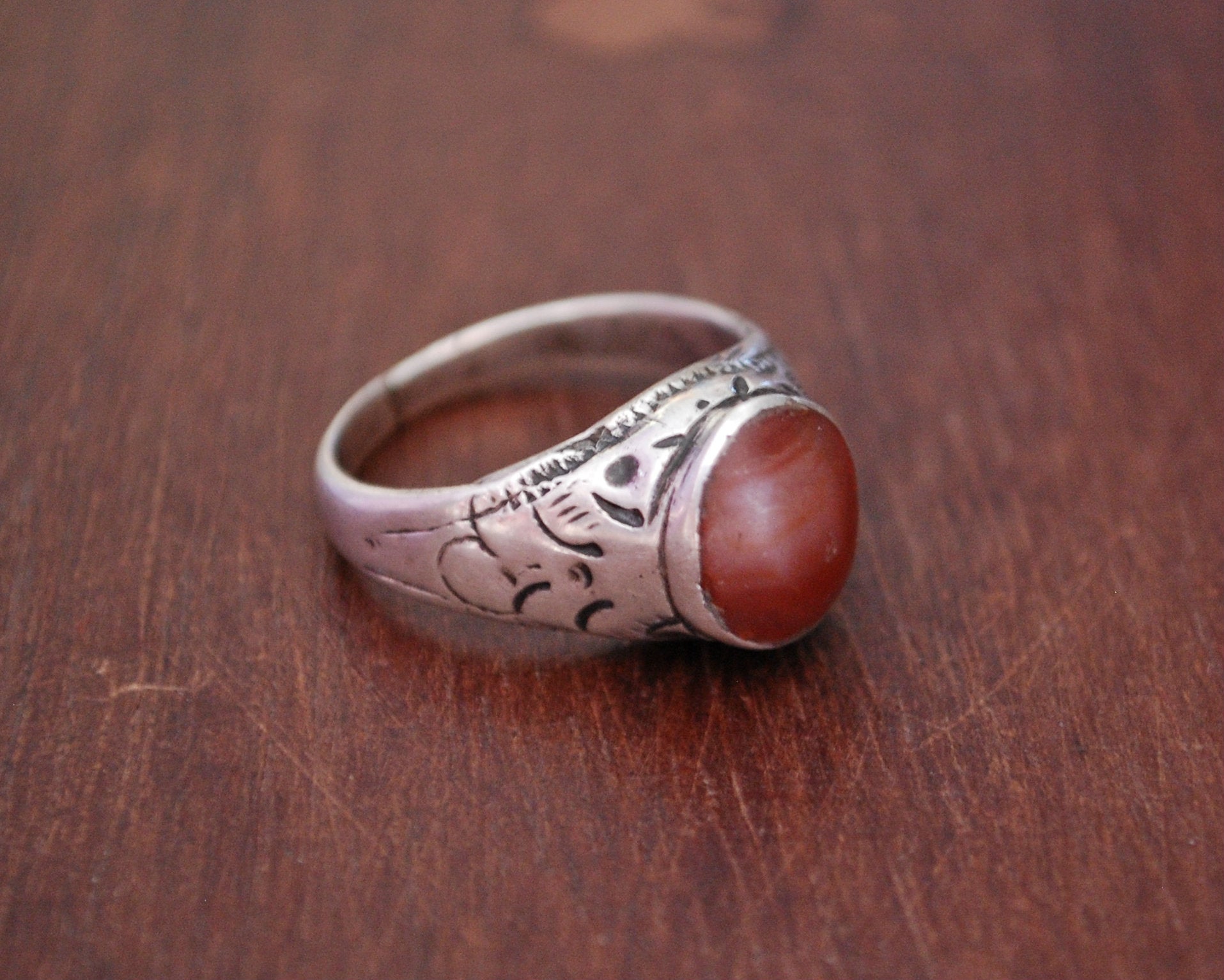 Afghani Carnelian Ring - Size 7.5