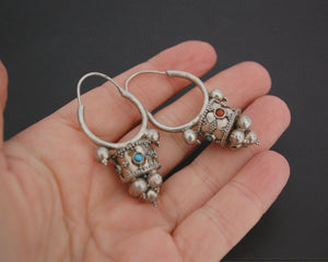 Uzbek Coral Turquoise Earrings