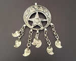 Old Caucasian Niello Pendant with Dangles