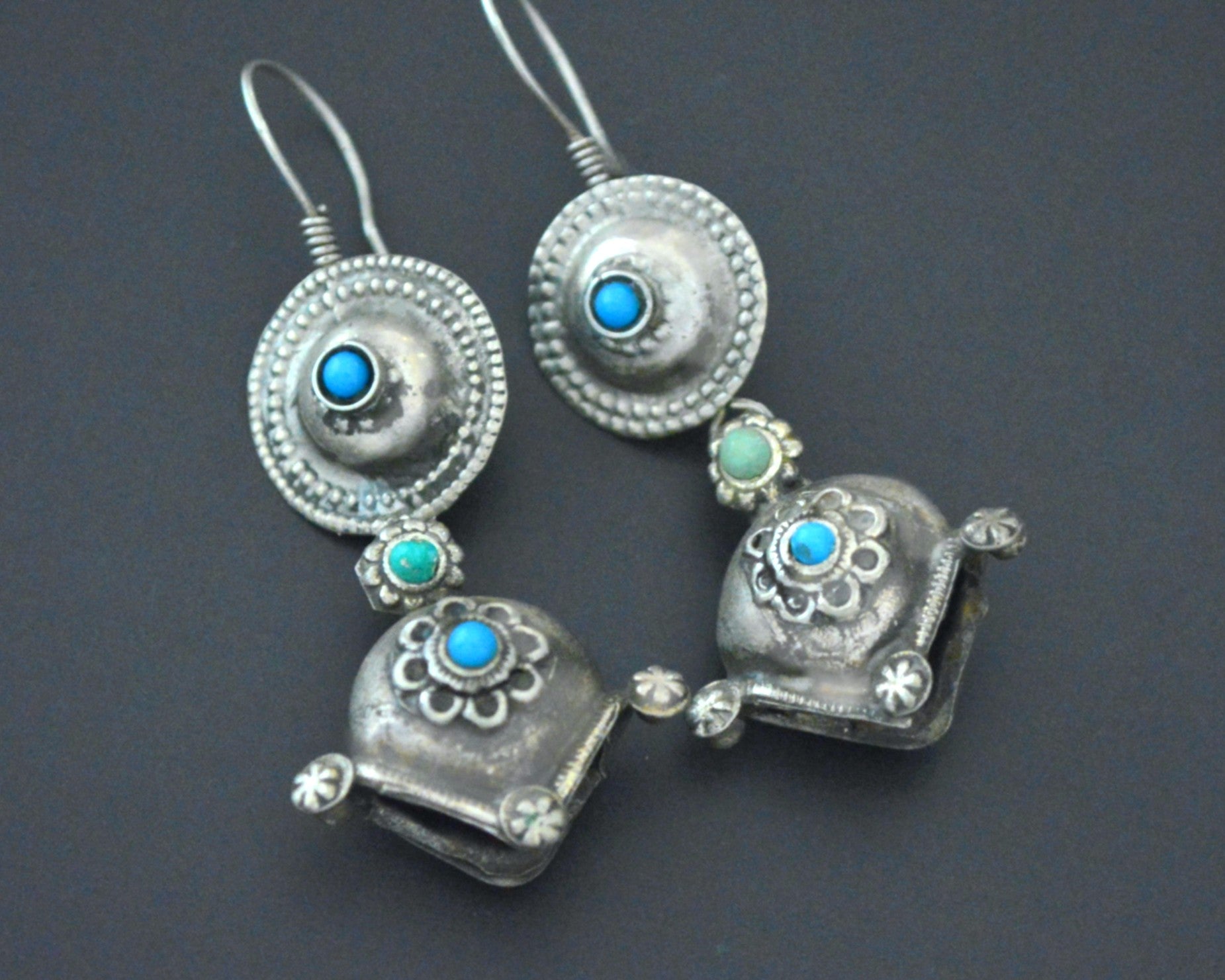 Afghani Dangle Earrings with Turquoise