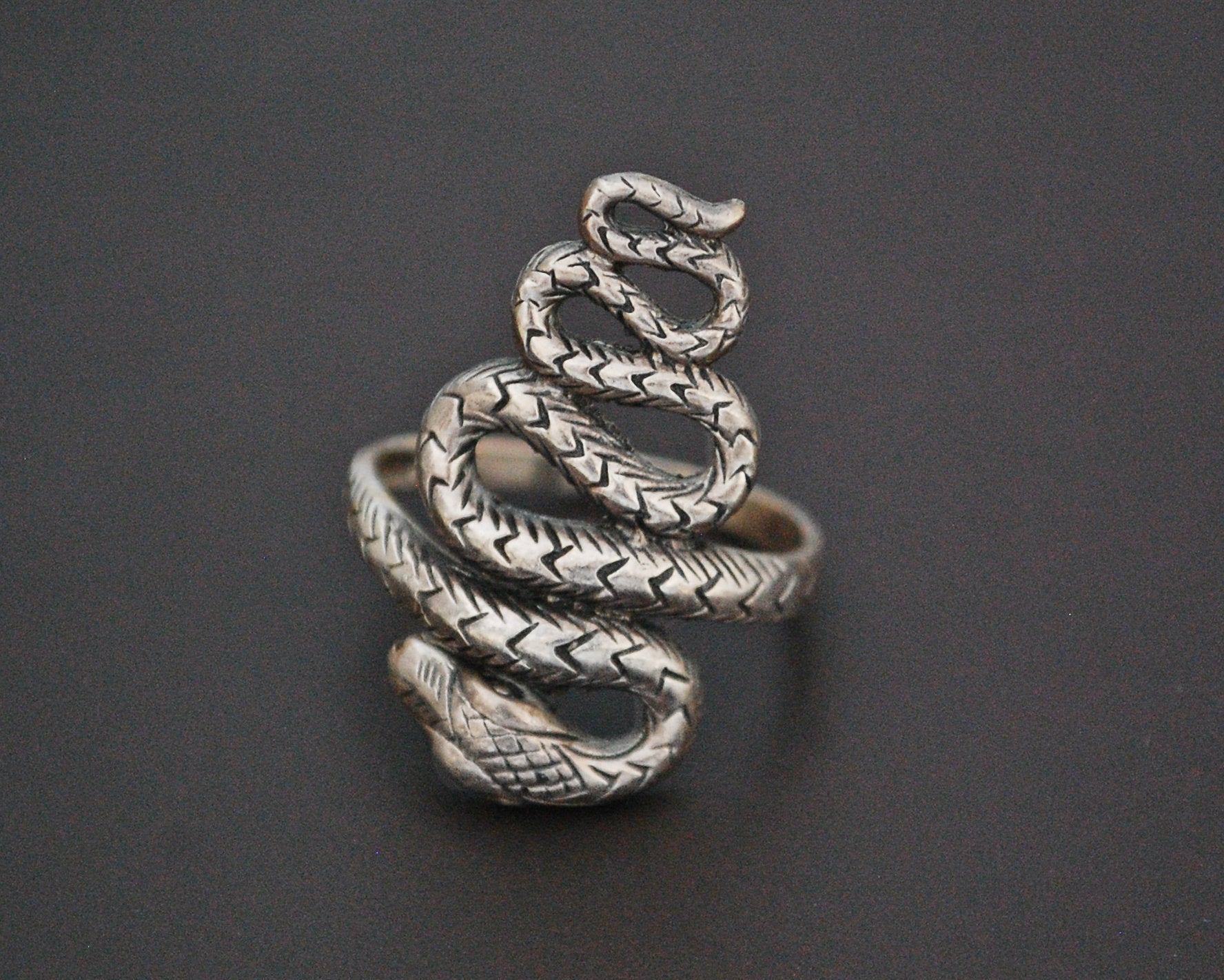 Sterling Silver Snake Ring - Size 8
