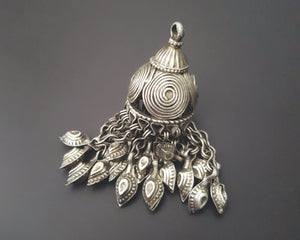 Old Uzbek Silver Tassel Pendant