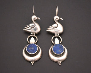Indian Lapis Lazuli Swan Earrings