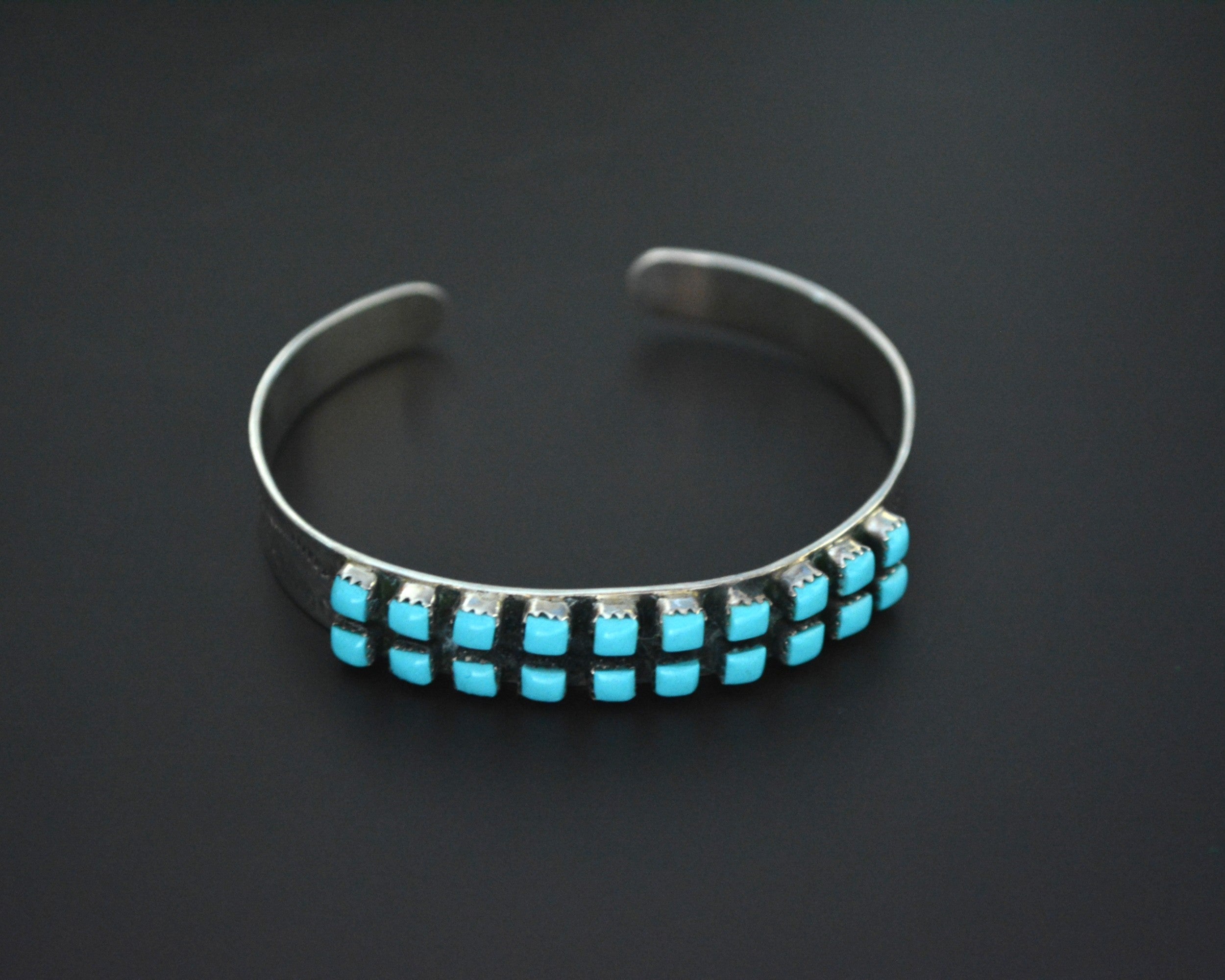 Signed Zuni Turquoise Cuff Bracelet - XSMALL / SMALL