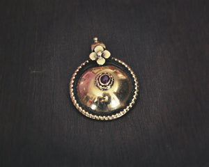 South Indian 22K Thali Bottu Pendant with Ruby