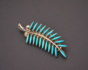 Zuni Petit Point Turquoise Brooch - Signed