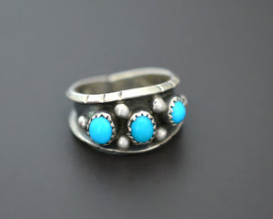 Zuni Turquoise Band Ring - Size 8 - Signed