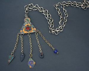 Tunisian Enamel Pendant on Chain