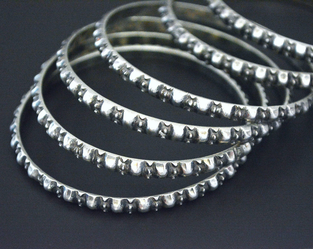 Rajasthani Silver Bangle Bracelet - Set of Six