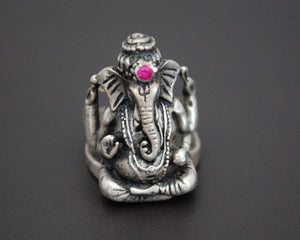 Ganesha Sterling Silver Ring - Size 4.75 - Small