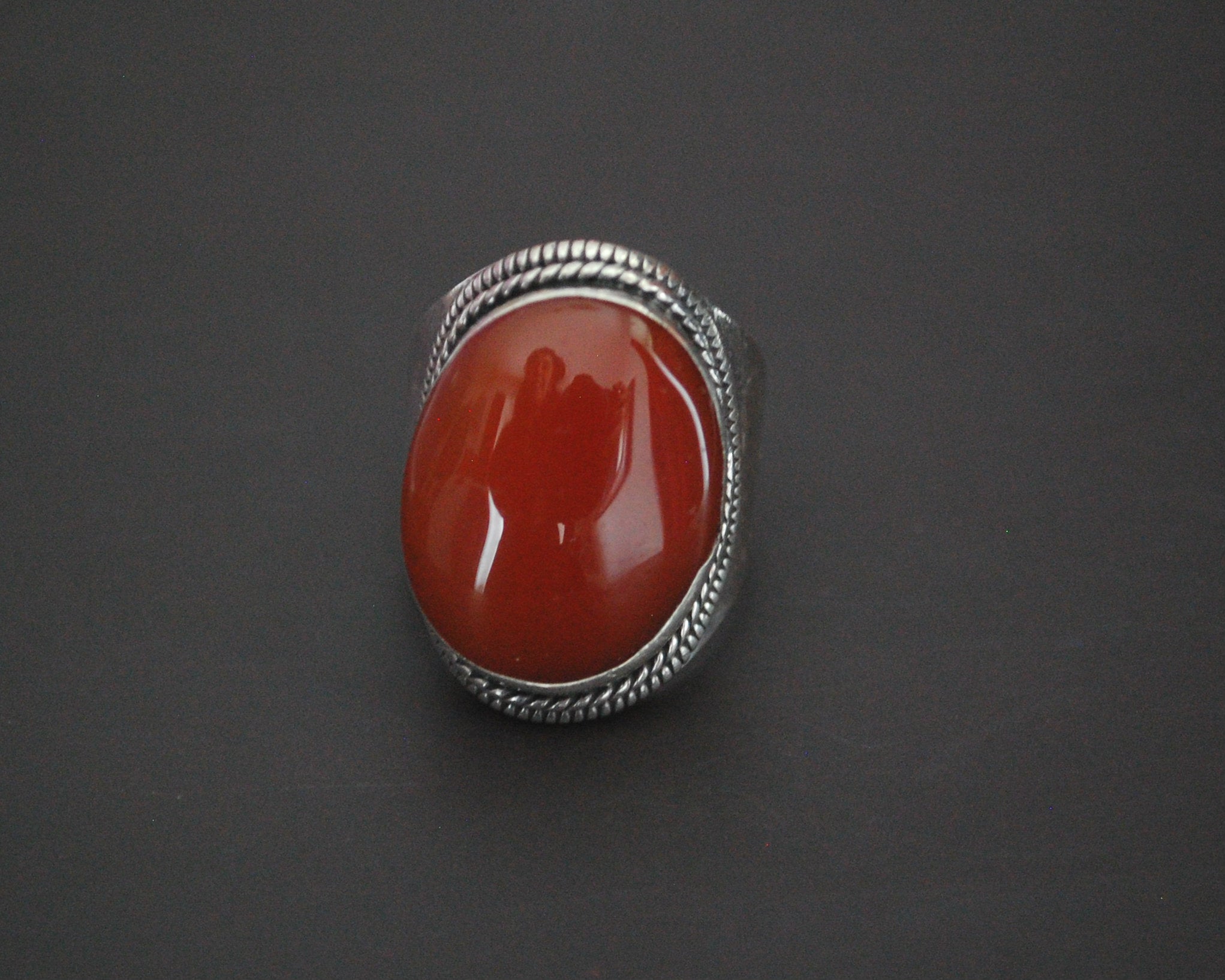 Large Carnelian Ring from India - Size 8
