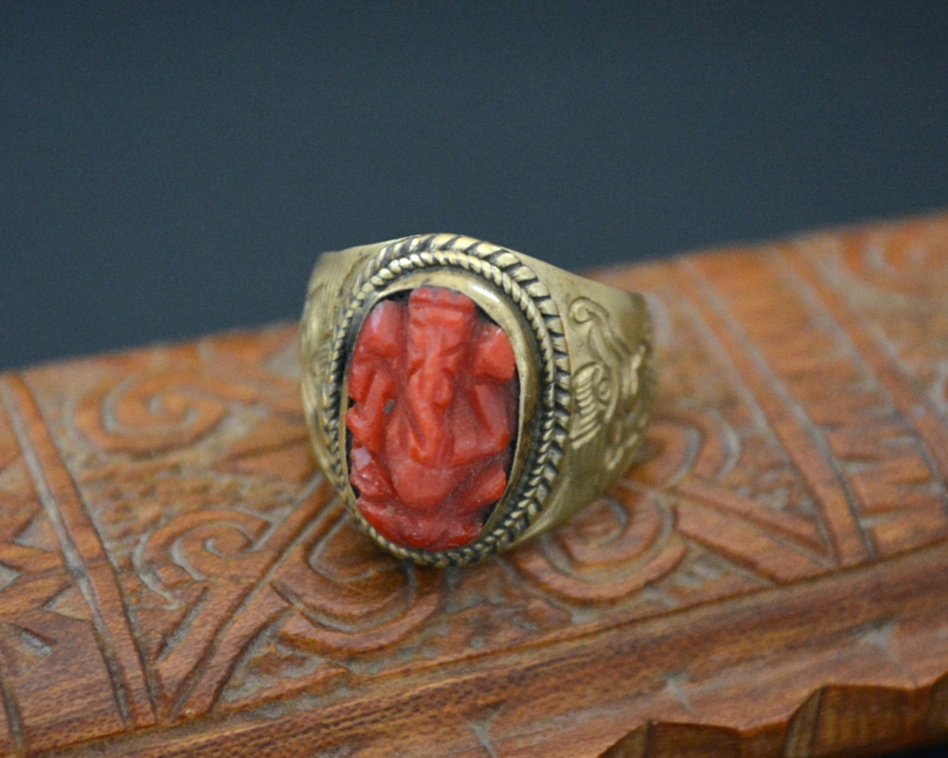 Ganesha Brass Ring - Size 6