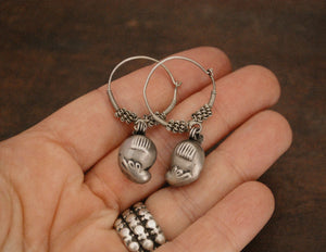 Old Rajasthani Paisley Hoop Earrings