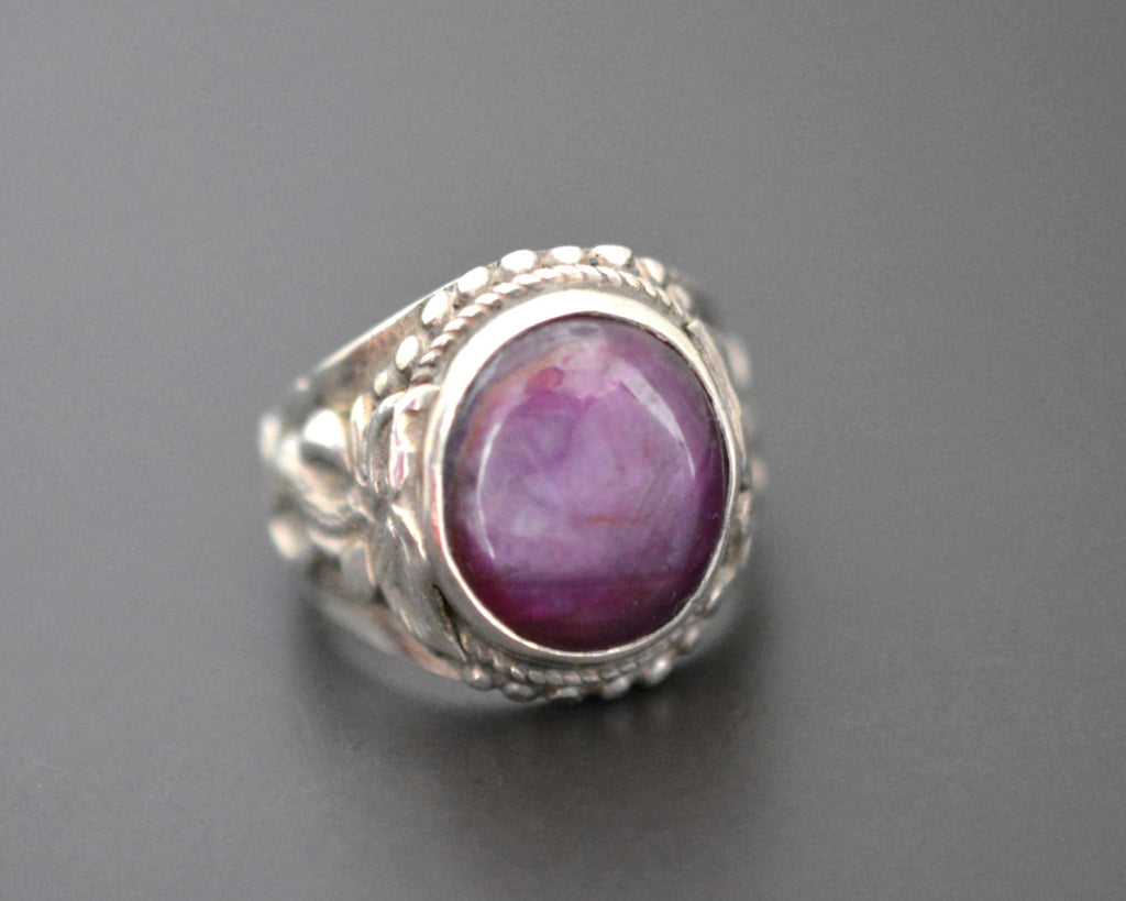 Nepali Star Ruby Dragon Ring - Size 7.5
