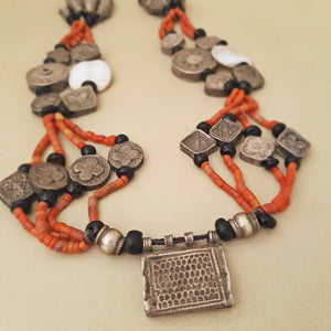 Rare Tajik Wedding Necklace with Coral