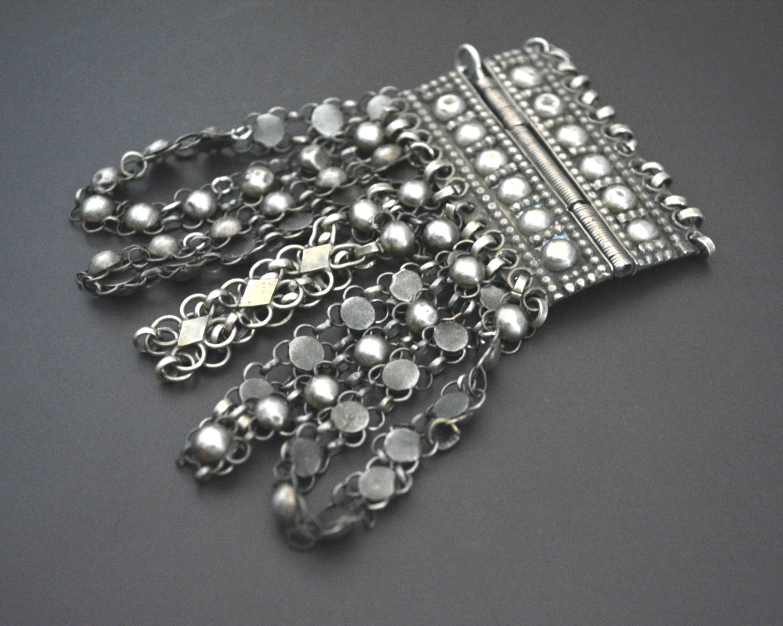 Ottoman Silver Chain Bracelet with Pin
