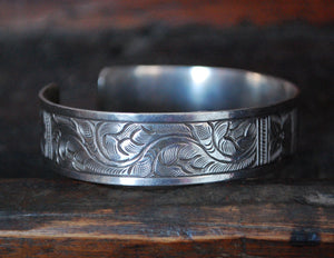 Hill Tribe Engraved Silver Bracelet
