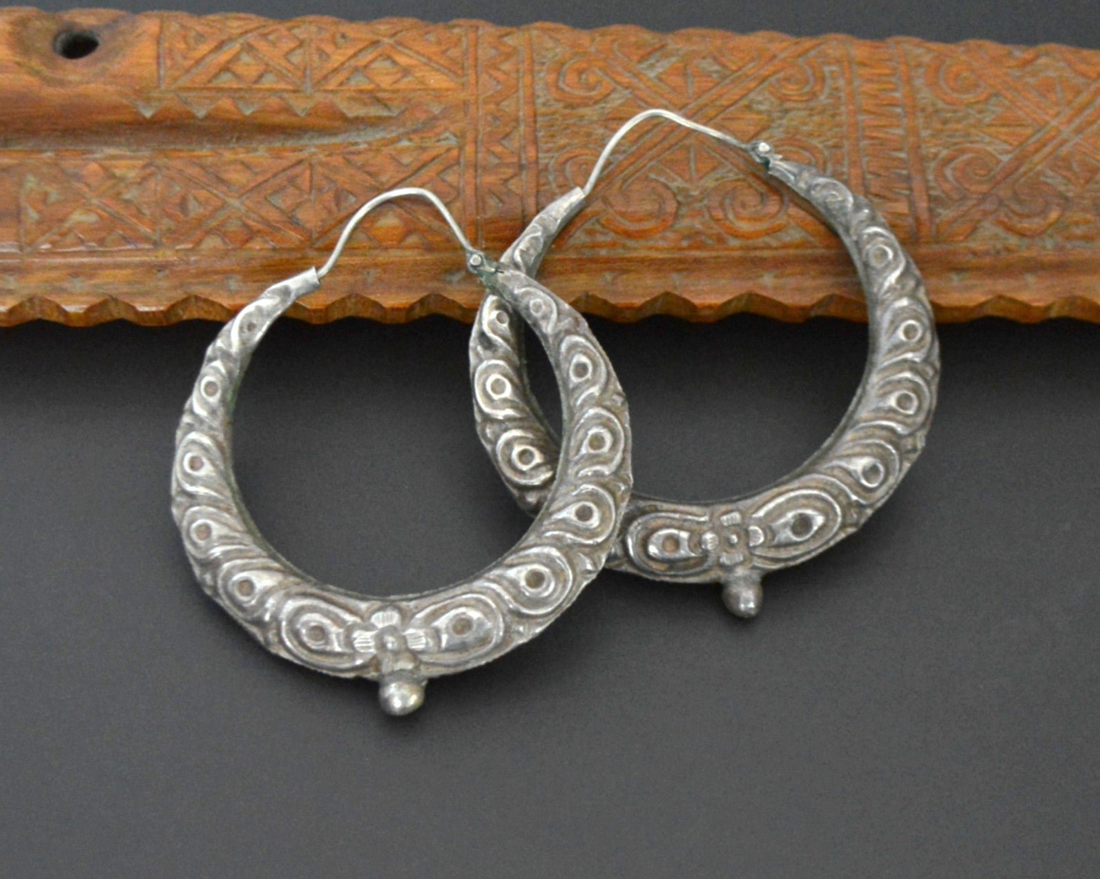 Nepali Repoussee Hoop Earrings - XL