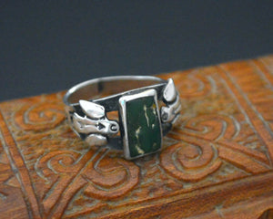Navajo Thunderbird Turquoise Ring - Size 6