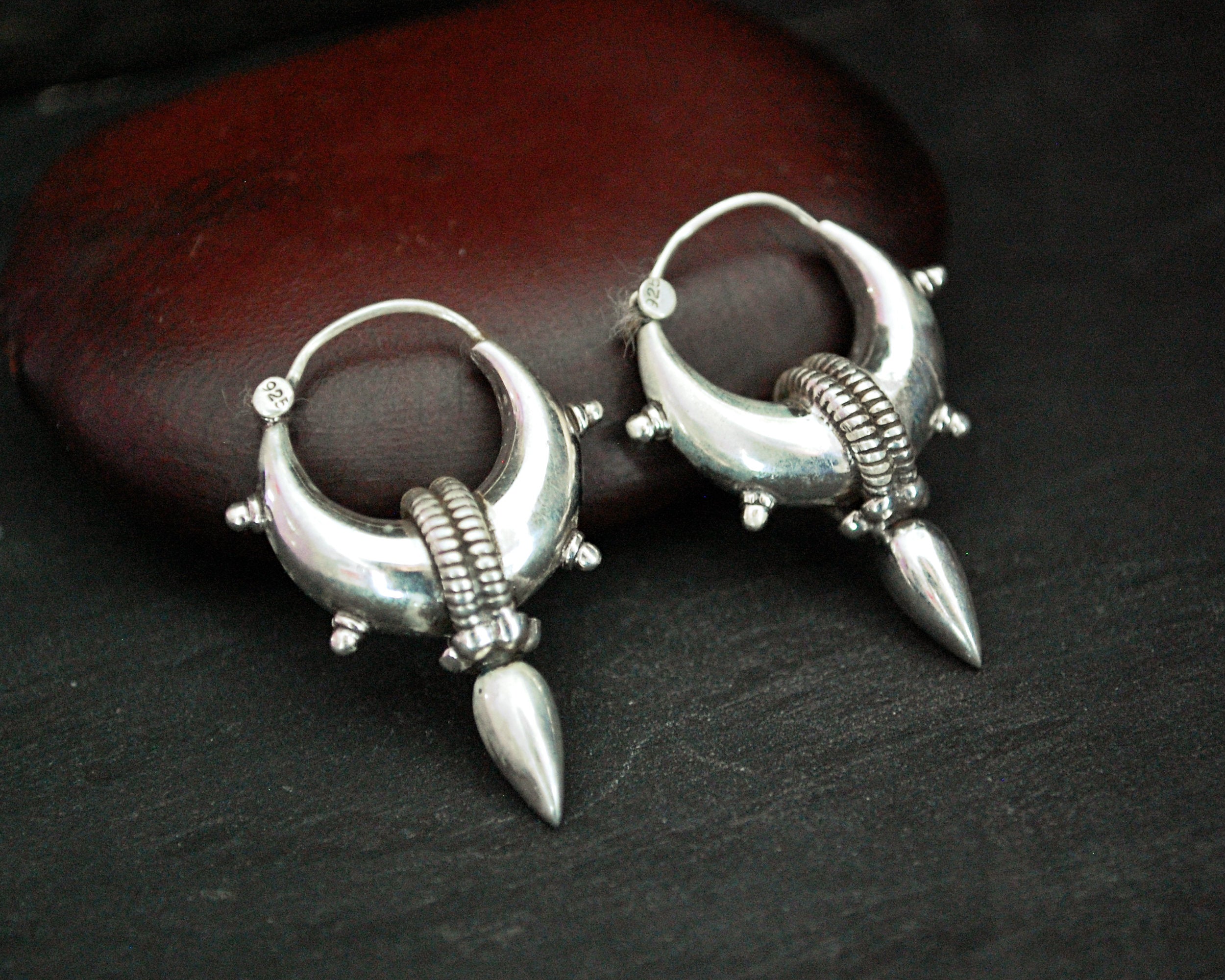 Rajasthani Spike Hoop Earrings - SMALL