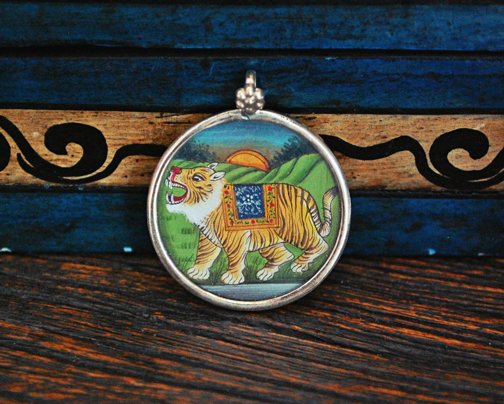Indian Tiger Painting Pendant