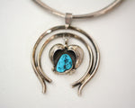 Native American Navajo Turquoise Squash Blossom Necklace