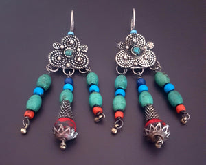 Uzbek Turquoise Dangle Earrings