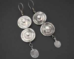 Large Afghani Silver Earrings with Dangles