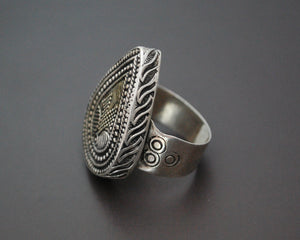 Kazakh Silver Gilded Ring - Size 7.75 / 8