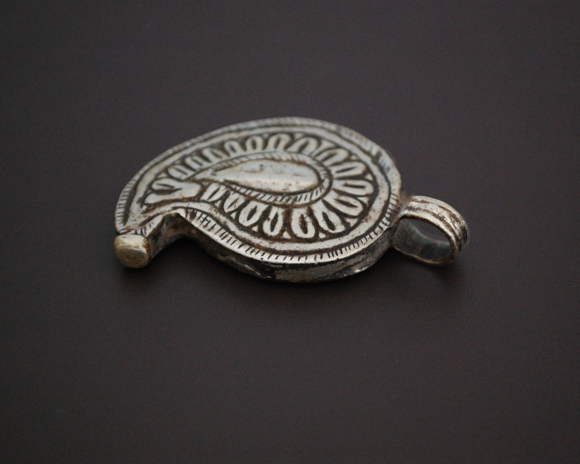 Indian Tribal Paisley Silver Pendant