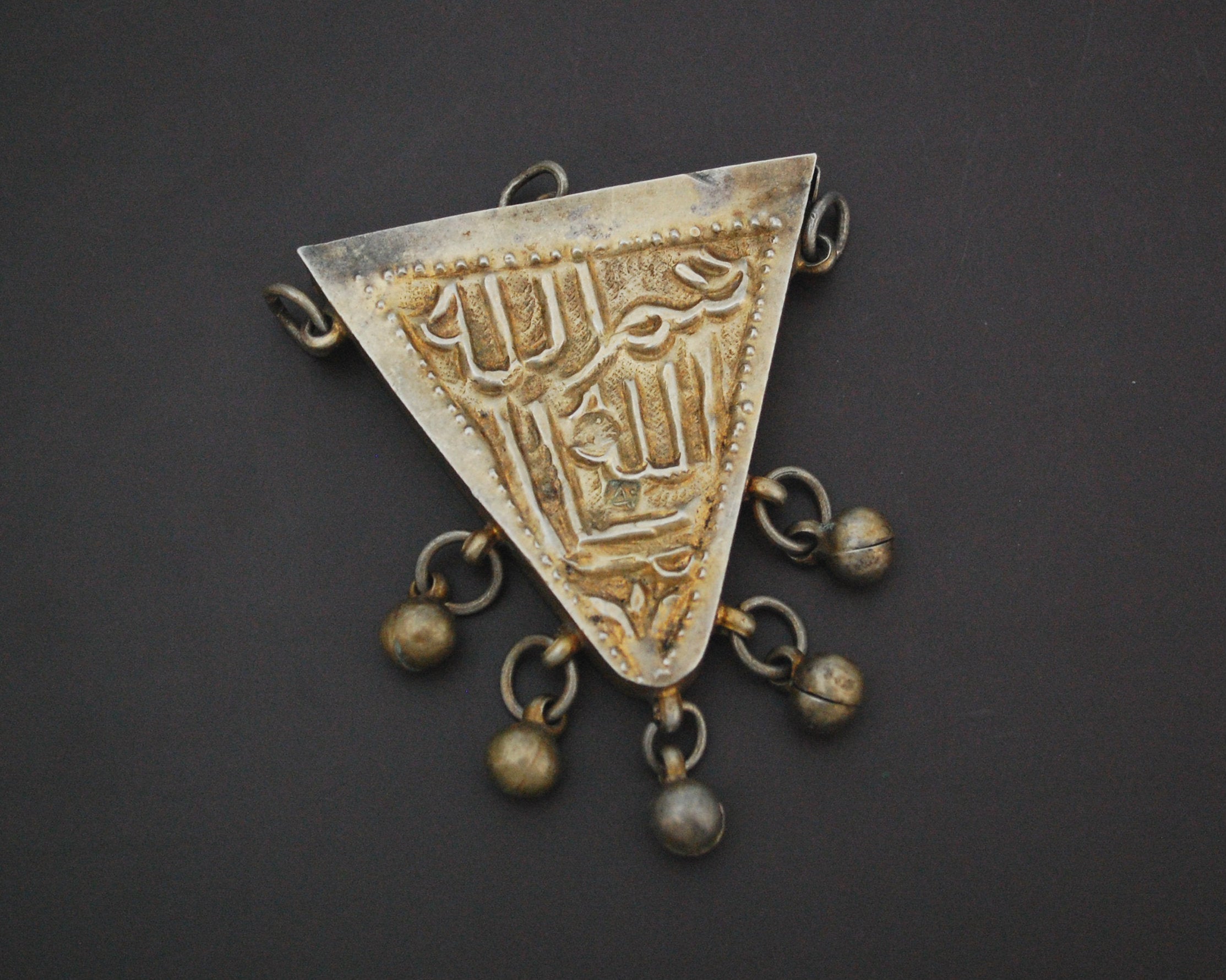 Gilded Egyptian Zar Amulet Pendant Box with Bells