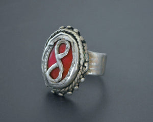 Old Turkmen Silver Ring - Size 7.5