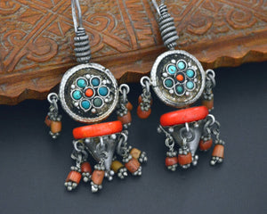 Reserved for R. - Uzbek Turquoise Coral Earrings