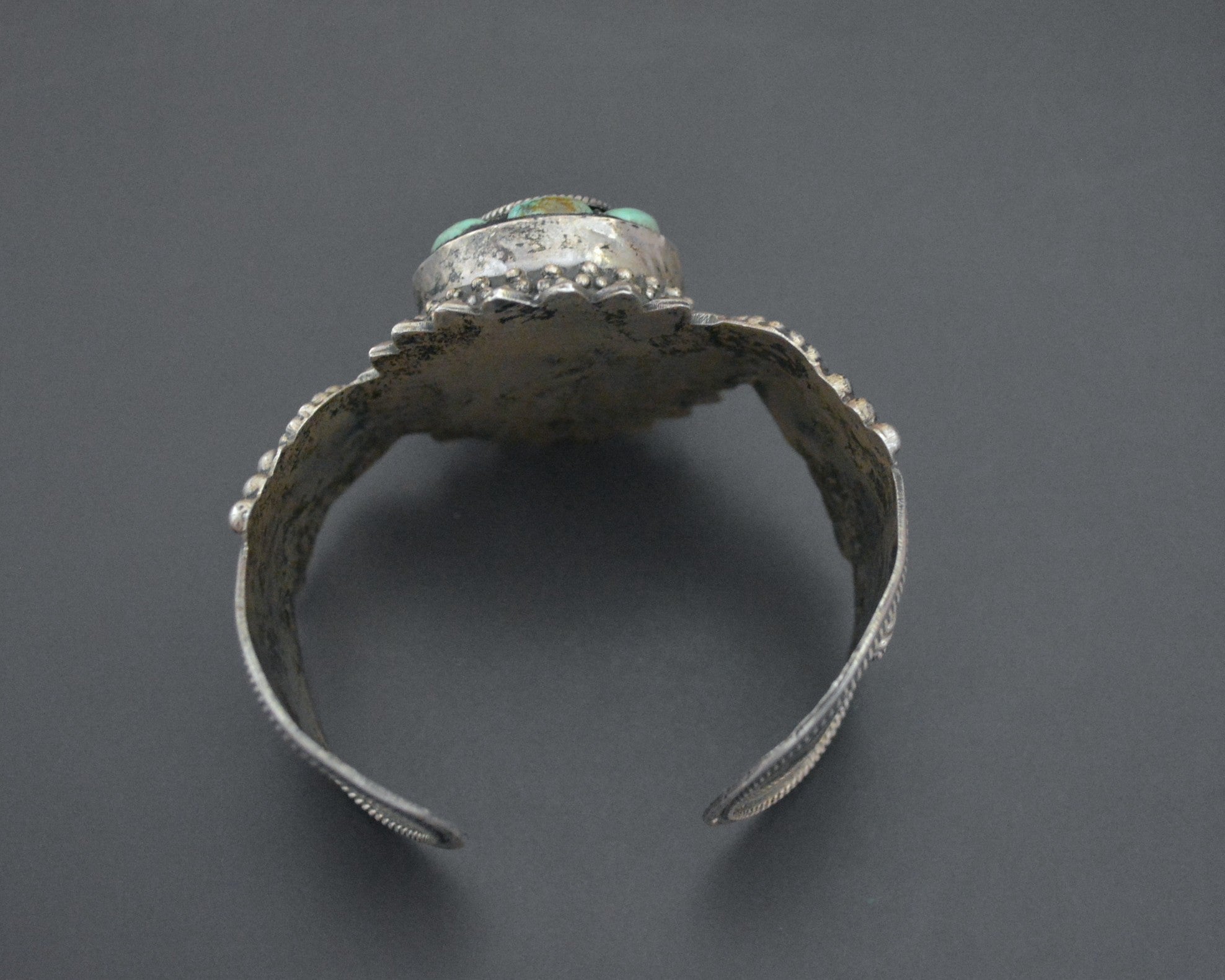 Fabulous Nepali Tibetan Turquoise Cuff Bracelet - HEAVY