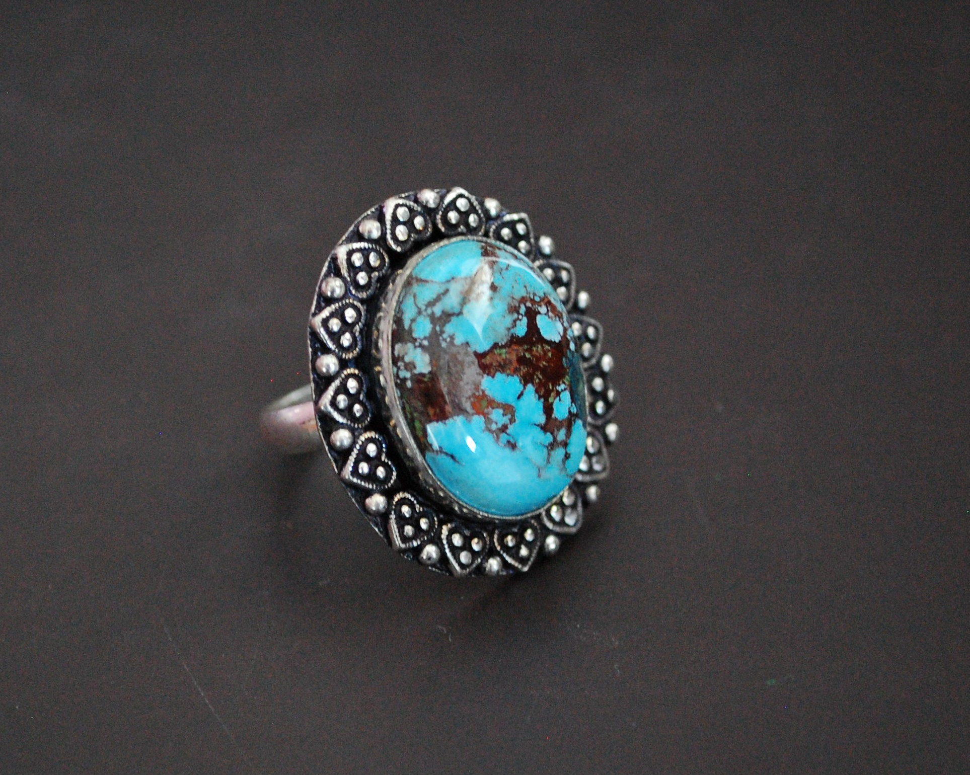 Ethnic Turquoise Ring from India - Size 7.5
