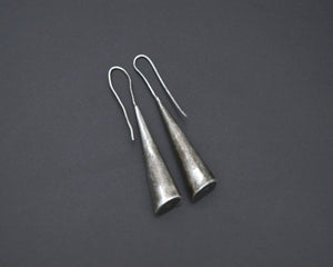 Reserved for E. - Ethnic Silver Cone Dangle Earrings